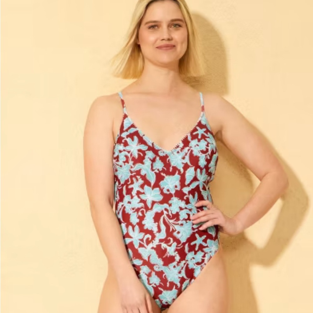 Women's Plunge Floral One Piece Swimsuit